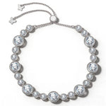 Classic Pave Created with Swarovski® Crystals Tarnish-Resistant Silver Bracelet In White Gold Plated