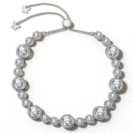 gona- Classic Pave Created with Swarovski® Crystals Tarnish-Resistant Silver Bracelet In White Gold Plated
