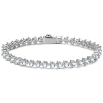Tarnish-resistant Silver Cubic Zirconia Tennis Bracelet In White Gold Plated