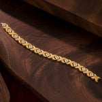 Snowy Clover Tarnish-resistant Silver Bracelet In 14K Gold Plated