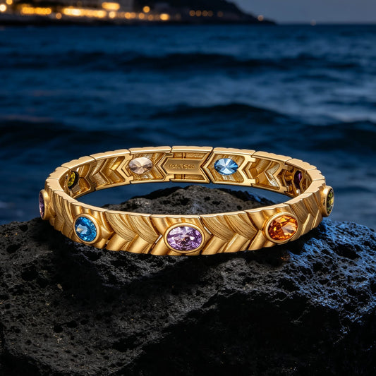 gona- Colorful Harvest Tarnish-resistant Silver Bracelet In 14K Gold Plated