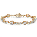 Tarnish-resistant Silver Cubic Zirconia Tennis Bracelet In 14K Gold Plated