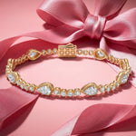 Tarnish-resistant Silver Cubic Zirconia Tennis Bracelet In 14K Gold Plated
