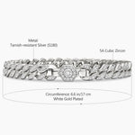 Tarnish-resistant Silver Cuban Link Bracelet In White Gold Plated