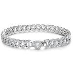 Tarnish-resistant Silver Cuban Link Bracelet In White Gold Plated