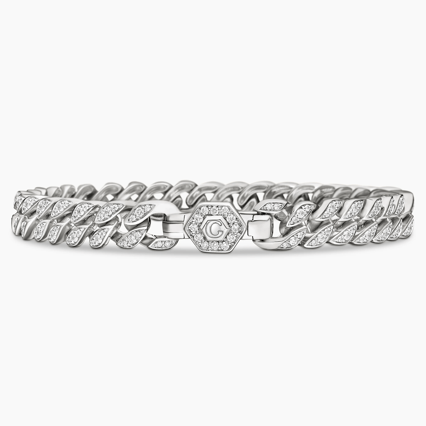 Tarnish-resistant Silver Cuban Link Bracelet In White Gold Plated