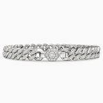 Tarnish-resistant Silver Cuban Link Bracelet In White Gold Plated