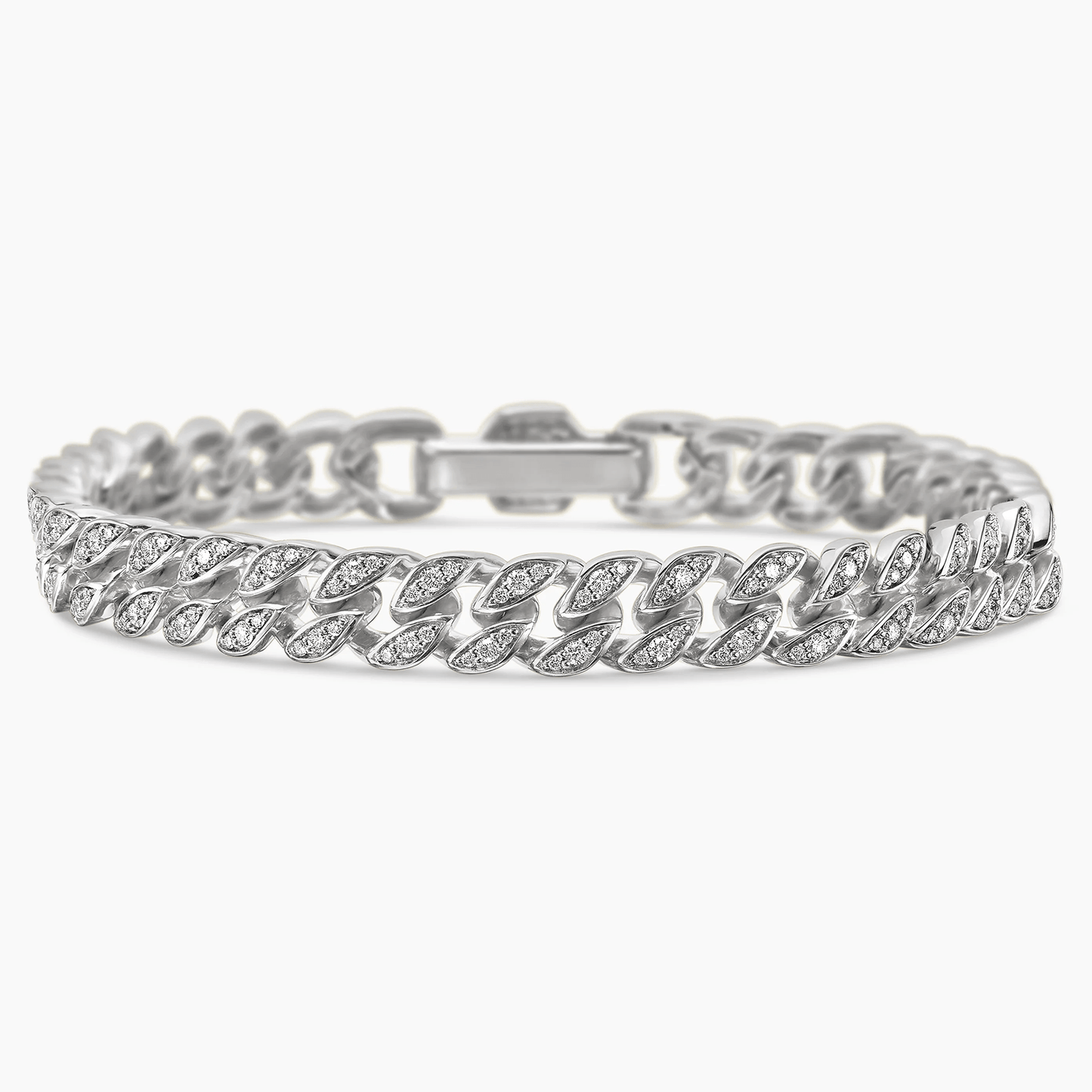 Tarnish-resistant Silver Cuban Link Bracelet In White Gold Plated