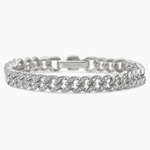 Tarnish-resistant Silver Cuban Link Bracelet In White Gold Plated