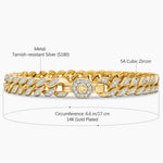Tarnish-resistant Silver Cuban Link Bracelet In 14K Gold Plated
