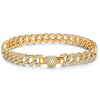 Tarnish-resistant Silver Cuban Link Bracelet In 14K Gold Plated