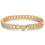 Tarnish-resistant Silver Cuban Link Bracelet In 14K Gold Plated