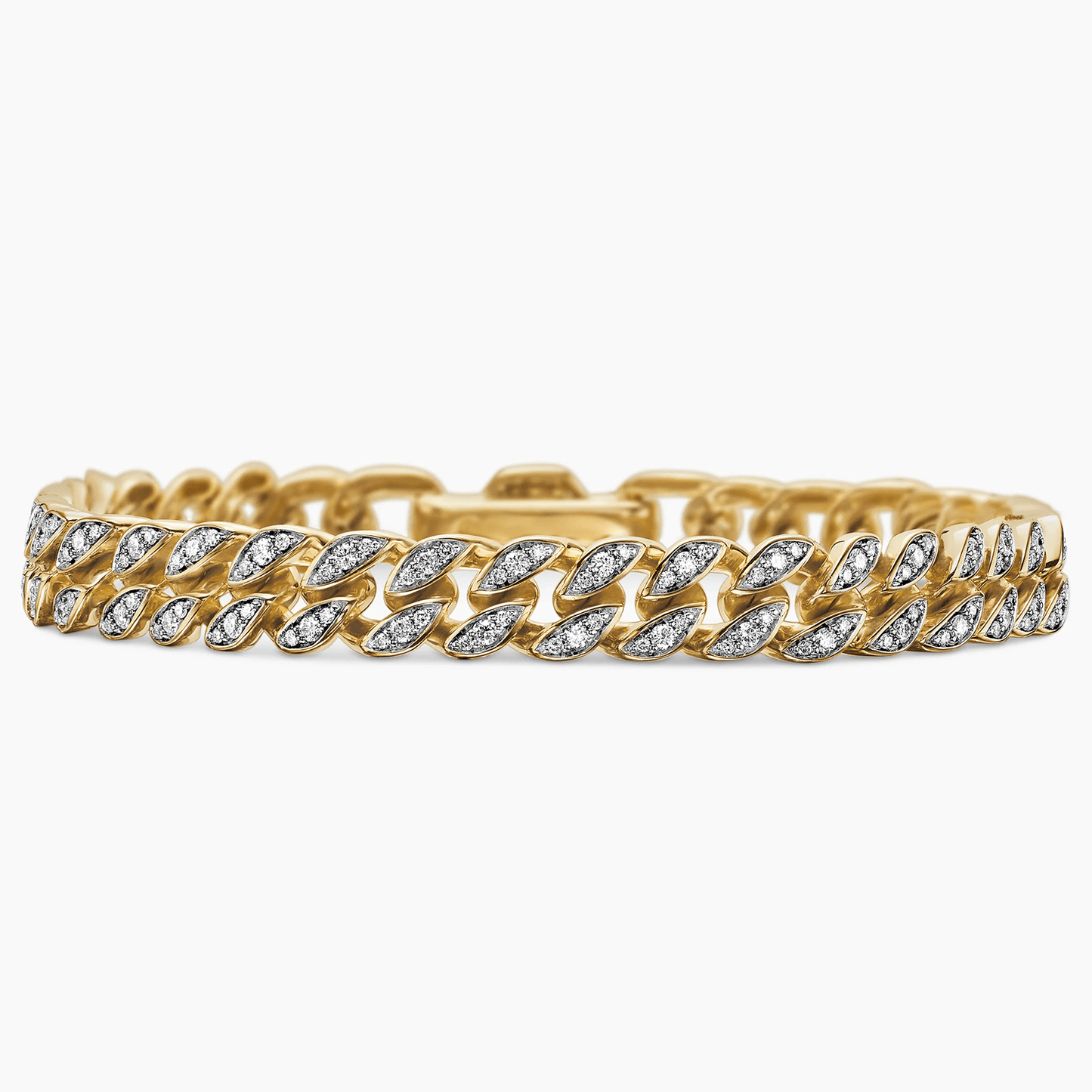 Tarnish-resistant Silver Cuban Link Bracelet In 14K Gold Plated