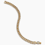 Tarnish-resistant Silver Cuban Link Bracelet In 14K Gold Plated