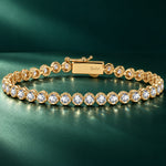 3.25 CTW Lab-Grown Diamond Tennis Bracelet in Gold-Tone Tarnish-Resistant Silver, 8.3 in / 21 cm (Includes IGI Certification from International Gemological Institute)