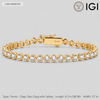 2.47 CTW Lab-Grown Diamond Tennis Bracelet in Gold-Tone Tarnish-Resistant Silver, 6.3 in / 16 cm (Includes IGI Certification from International Gemological Institute)