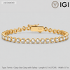2.67 CTW Lab-Grown Diamond Tennis Bracelet in Gold-Tone Tarnish-Resistant Silver, 6.7 in / 17 cm (Includes IGI Certification from International Gemological Institute)