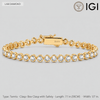 2.9 CTW Lab-Grown Diamond Tennis Bracelet in Gold-Tone Tarnish-Resistant Silver, 7.1 in / 18 cm (Includes IGI Certification from International Gemological Institute)