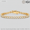 3.1 CTW Lab-Grown Diamond Tennis Bracelet in Gold-Tone Tarnish-Resistant Silver, 7.5 in / 19 cm (Includes IGI Certification from International Gemological Institute)