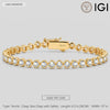 3.25 CT.TW Lab-Grown Diamond Tennis Bracelet in Gold-Tone Tarnish-Resistant Silver, 8.3 in / 21 cm (Includes IGI Certification from International Gemological Institute)