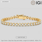 3.25 CT.TW Lab-Grown Diamond Tennis Bracelet in Gold-Tone Tarnish-Resistant Silver, 8.3 in / 21 cm (Includes IGI Certification from International Gemological Institute)