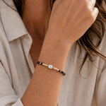 Black Onyx & Moissanite Oval-Cut Focal Gemstone Statement Bracelet in Tarnish-Resistant Silver with 14K Gold Plating (Comes with Authentic GRA Gemological Research Association Certification)