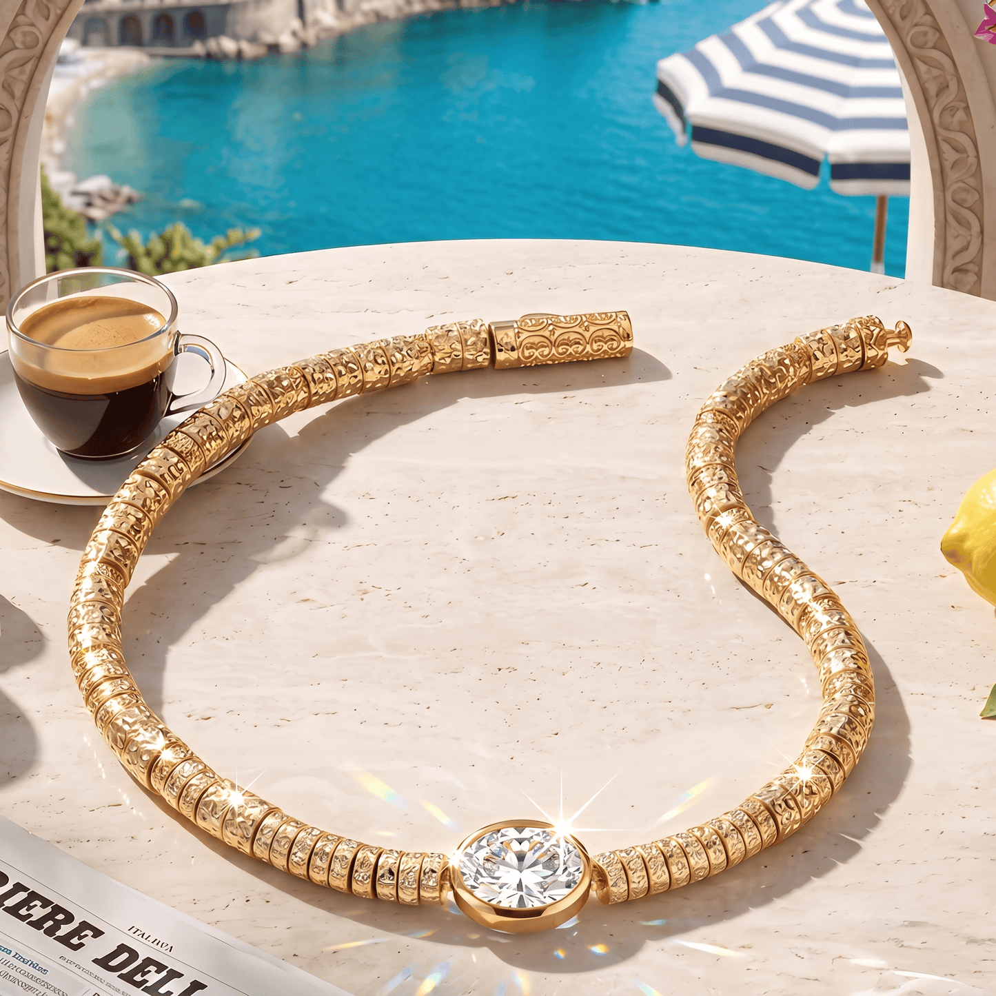 Solitaire Moissanite Oval-Cut Focal Gemstone Statement Bracelet in Tarnish-Resistant Silver with 14K Gold Plating (Comes with Authentic GRA Gemological Research Association Certification)