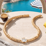 Solitaire Moissanite Oval-Cut Focal Gemstone Statement Bracelet in Tarnish-Resistant Silver with 14K Gold Plating (Comes with Authentic GRA Gemological Research Association Certification)