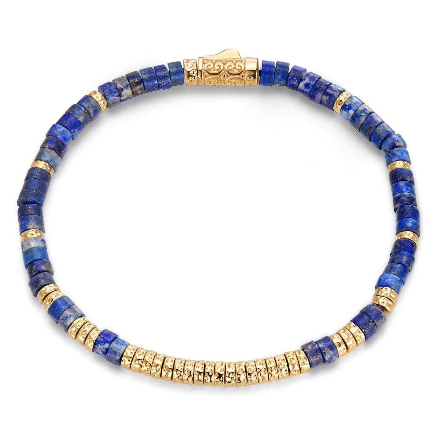Boundless Loops Natural Lapis Lazuli Bracelet in Tarnish-Resistant Silver with 14K Gold Plating
