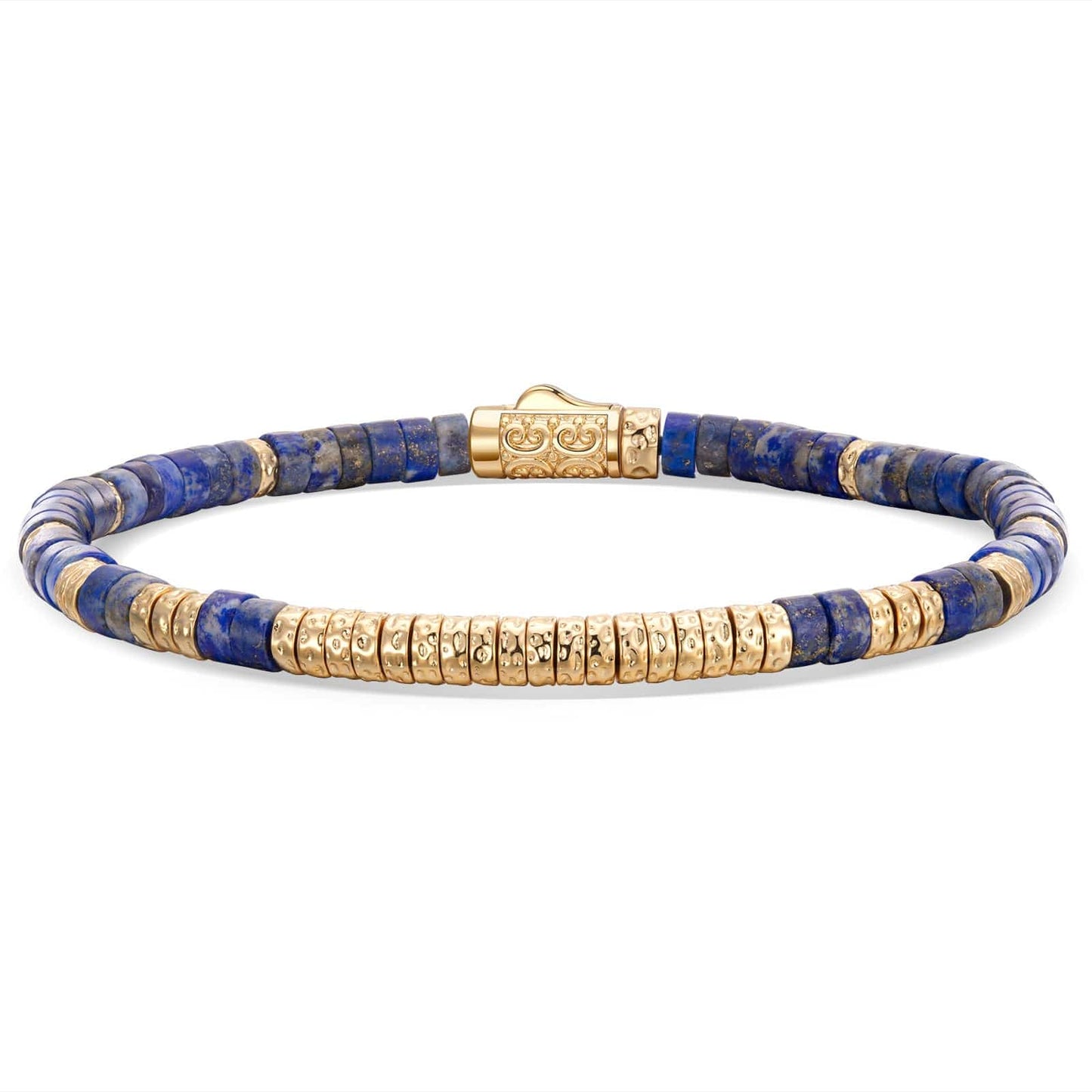 Boundless Loops Natural Lapis Lazuli Bracelet in Tarnish-Resistant Silver with 14K Gold Plating