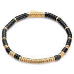 Boundless Loops Handcrafted Bracelet in Natural Black Onyx, Set in Tarnish-Resistant Silver with 14K Gold Finish