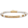 Boundless Loops Handcrafted Bracelet in Natural White Howlite with Tarnish-Resistant Silver Base & 14K Gold Finish