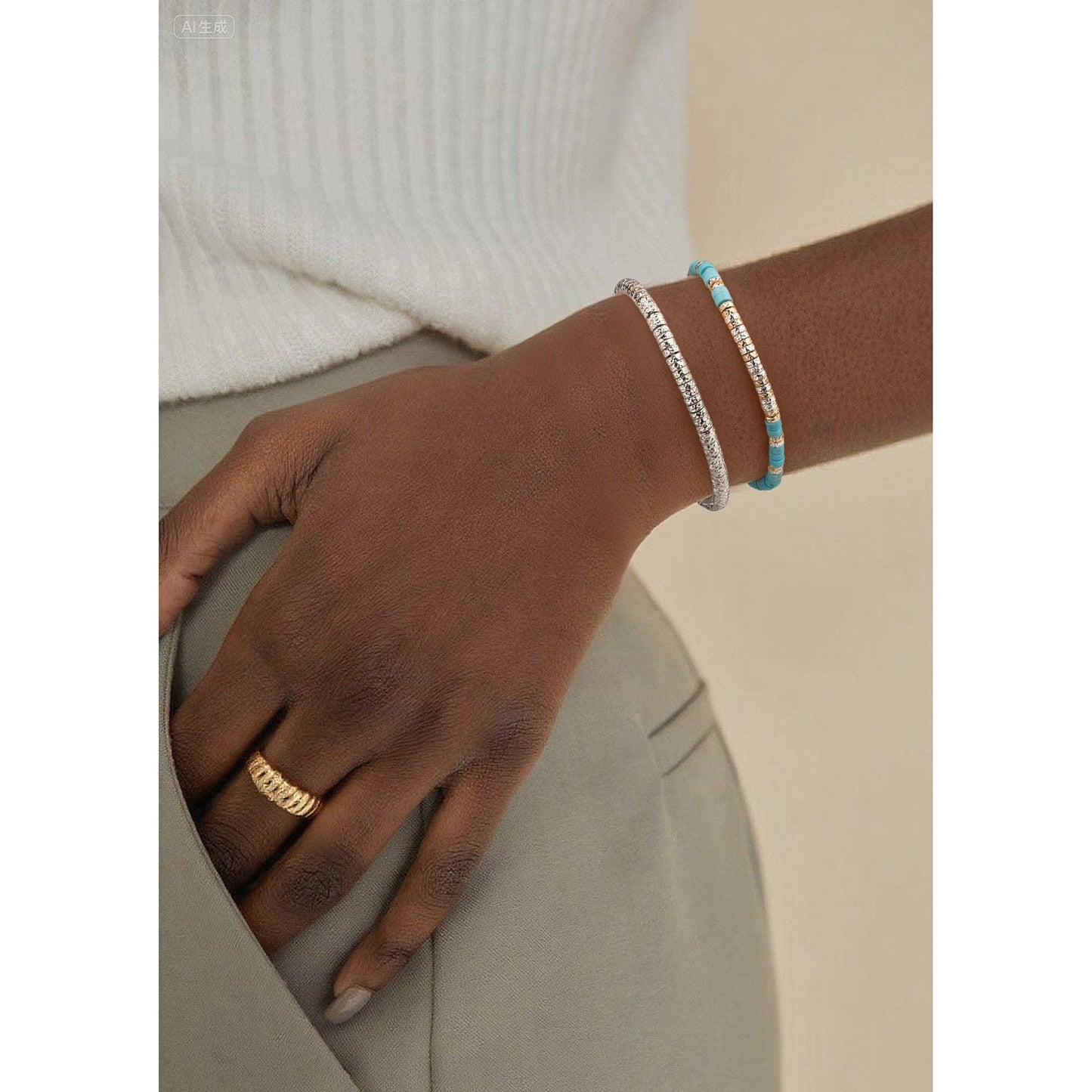 Boundless Loops Handcrafted Bracelet in Tarnish-Resistant Silver Finish