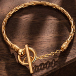 Sterling Silver Bamboo Chain Bracelet In 14K Gold Plated