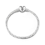 Sterling Silver Universal Bamboo Chain Bracelet In White Gold Plated