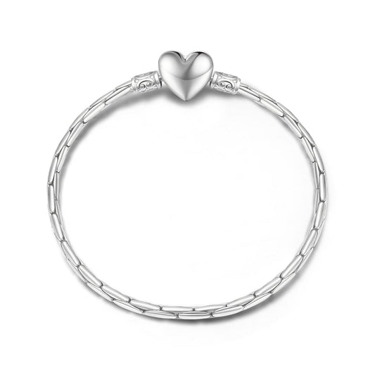 gona- Sterling Silver Universal Bamboo Chain Bracelet In White Gold Plated
