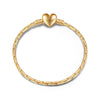 Sterling Silver Heart Bamboo Chain Bracelet In 14K Gold Plated