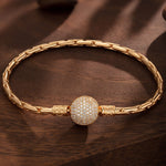 Sterling Silver Classic Bamboo Chain Bracelet In 14K Gold Plated