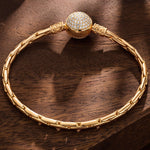 Sterling Silver Classic Bamboo Chain Bracelet In 14K Gold Plated