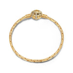 Sterling Silver Classic Seashell Bamboo Chain Bracelet In 14K Gold Plated