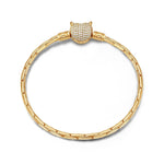 Sterling Silver Devil Bamboo Chain Bracelet In 14K Gold Plated