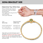 Sterling Silver Christmas Tree Bamboo Chain Bracelet With Enamel In 14K Gold Plated