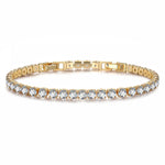 Sterling Silver 3mm Zirconia Classic Tennis Bracelet with Extender Chain In 14K Gold Plated