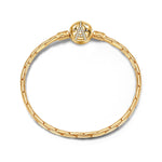 Sterling Silver Eiffel Tower Bamboo Chain Bracelet In 14K Gold Plated