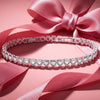 Sterling Silver Classic Tennis Bracelet with Extender Chain In White Gold Plated