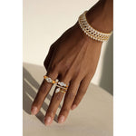 Sterling Silver 4mm Zirconia Classic Tennis Bracelet with Extender Chain In 14K Gold Plated
