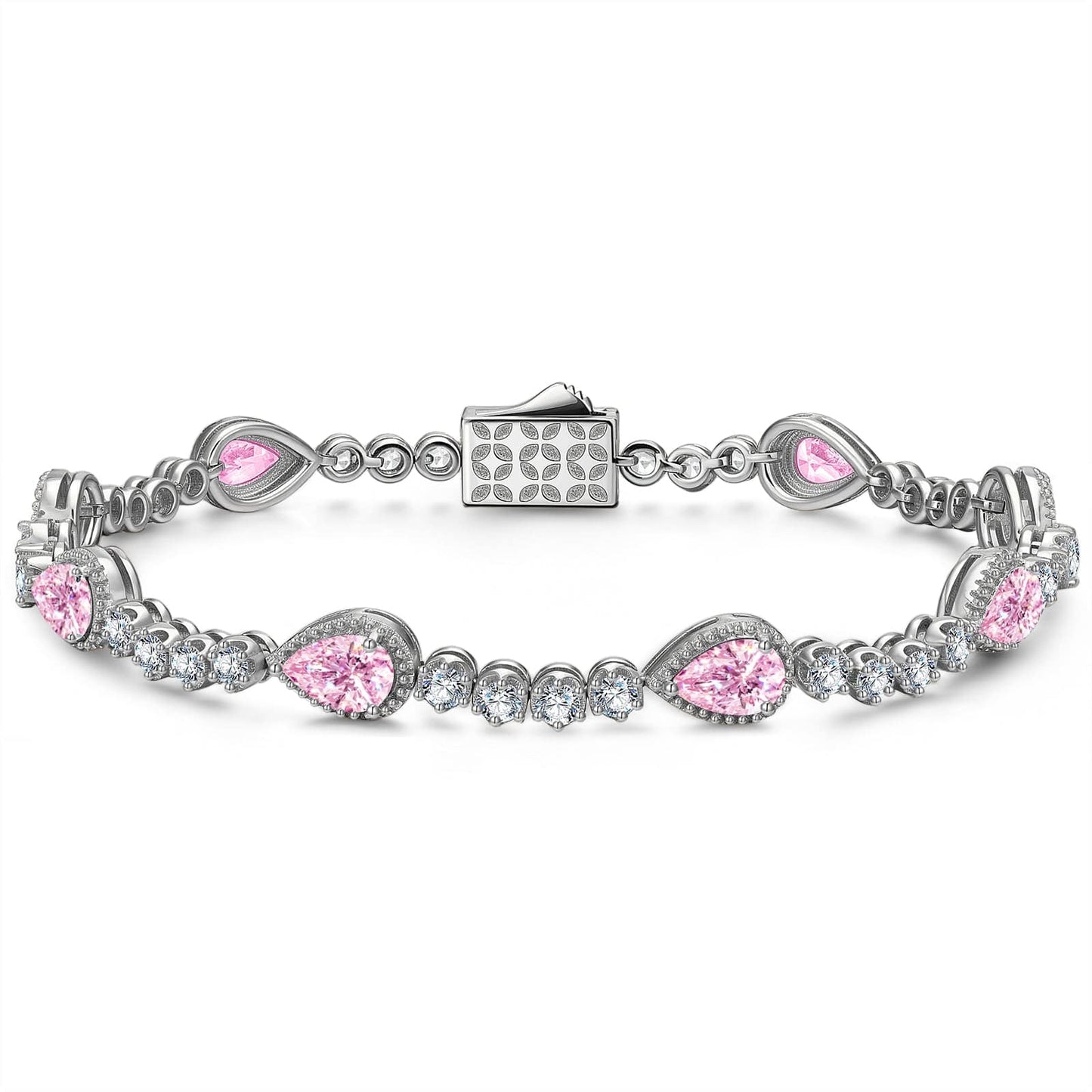 Sterling Silver Cubic Zirconia Tennis Bracelet In White Gold Plated