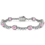 Sterling Silver Cubic Zirconia Tennis Bracelet In White Gold Plated