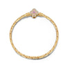 Sterling Silver Joyful Bloom Radiance Bamboo Chain Bracelet With Enamel In 14 Gold Plated