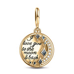 Promise Love Tarnish-resistant Silver Dangle Charms With Enamel In 14K Gold Plated